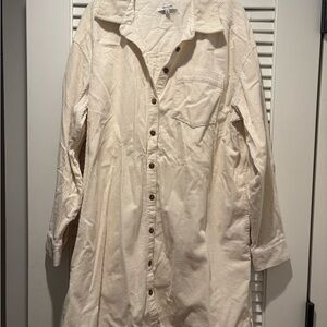 Madewell Corduroy Cream Shirt Dress